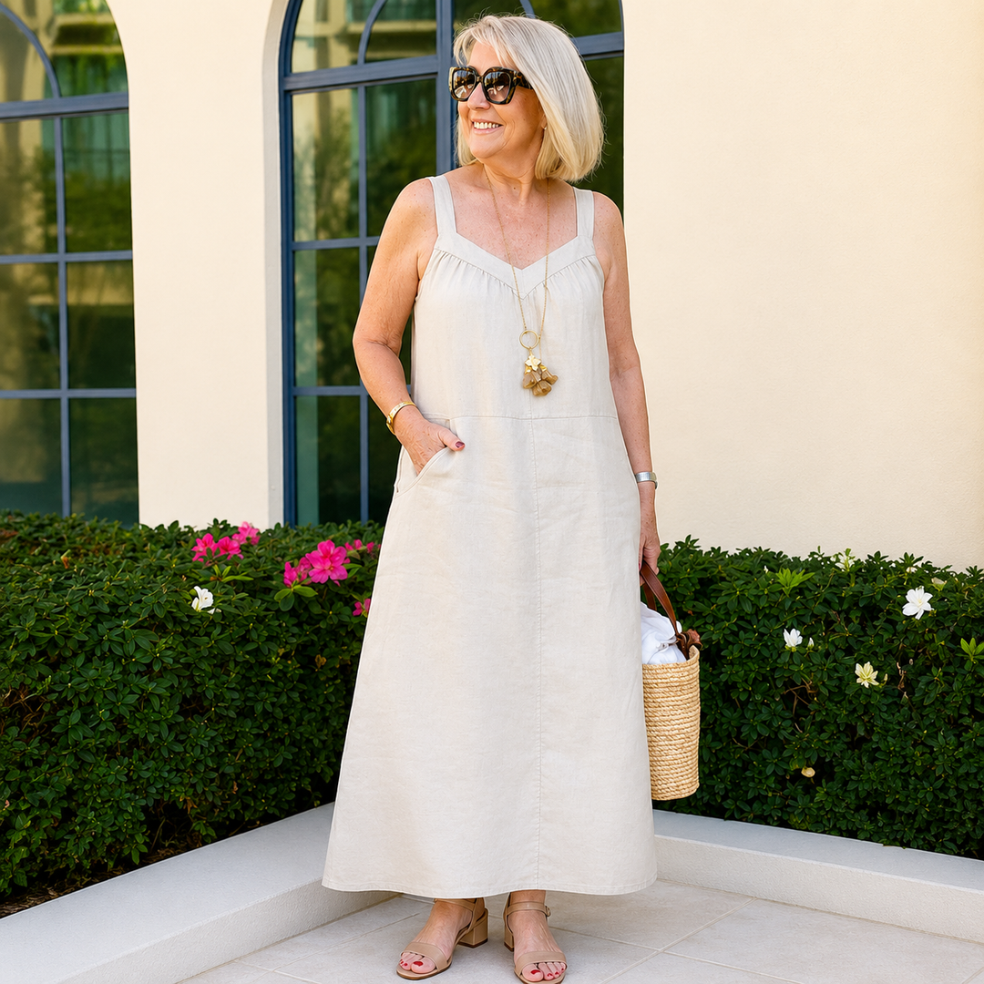 EVANGELINE – Cotton Linen Overalls Skirt